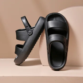 Erkek Yeni Kalın tabanlı Terlik Yaz Yeni EVA Malzeme Sandalet Bir Ayakkabı İki Aşınma Yumuşak Alt Banyo Çift Ev Sandalet