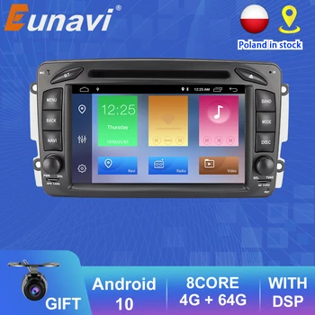 Eunavi 2 Din Android araç DVD oynatıcı Radyo multimedya Mercedes Benz CLK İçin W203 W208 W209 W210 W463 Vito Viano 7 