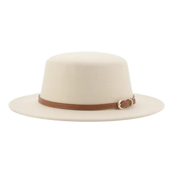 Fedoras Kadınlar için Kış Şapka Erkek Keçe Aksesuarları Kadın Fedora düz kasket Katı Moda Caz Erkek Şapka Kapaklar Sombreros De Mujer