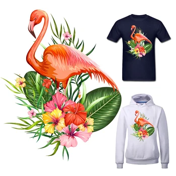 Flamingo Yamalar Çiçek Çıkartmalar Giysi Demir-on Transferler için Giyim Termal Yapışkan Yama Dıy Aplike Ceketler Elbise 9