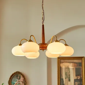 Fransız tarzı avize ışık kolye lamba ev dekor ahşap şube yemek masası avize Hanglamp yatak odası oturma odası için 15
