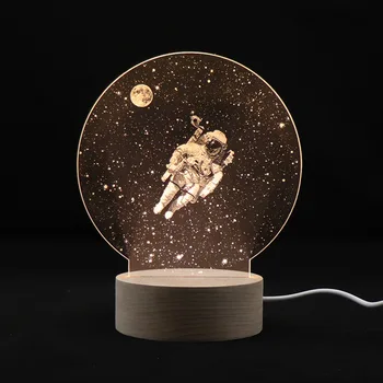 Gece Lambası Astronot Yıldızlı Gökyüzü 3D Gece Lambası başucu yatak odası için lamba Oturma Odası DIY Moda Tatil Sevgilisi Çocuk Dekor Hediye 20