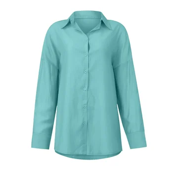 Gevşek İpek Düğmeler Gömlek Kadın 2022 Sonbahar Uzun Kollu Beyaz Bluz Kadınlar Ofis Bayan Giyim moda üst giyim Dış Giyim 23830 11