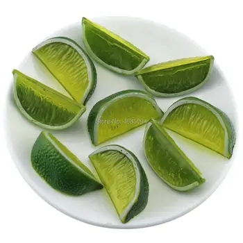 Gresorth 9 ADET yapay yeşil limon dilim sahte meyve dilimleri ev masa dolap dekorasyon 18
