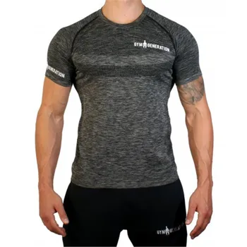 Gym Fitness T Gömlek Erkekler Vücut Geliştirme Koşu Spor Sıska Kısa Kollu T Gömlek Erkek Sıkıştırma Hızlı Kuru Egzersiz Tops Giyim 11