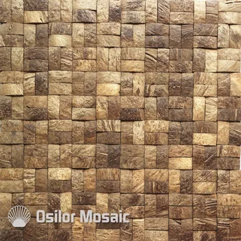 Güneydoğu Asya tarzı doğal %100 Hindistan cevizi kabuğu mozaik karo ev dekorasyon için
