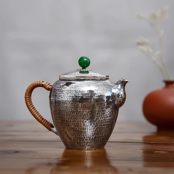 Güzellik Omuz Gümüş Çaydanlık Tek Pot Gümüş Pot Gümüş 999 Kung Fu çay seti Kaynar Su İsıtıcısı Ev Manuel 15
