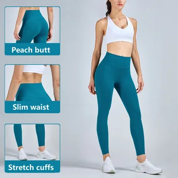 Güçlü Destek Lulu Kadın Spor Sıkı Yüksek Bel Yoga Pantolon Seksi Ince Popo Kaldırma Nefes Spor Koşu Tayt Özel Logo 2
