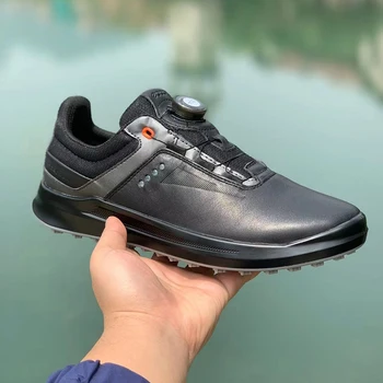Hakiki Deri golf ayakkabıları Erkekler Lüks Golf Sneakers Erkekler için Açık Rahat Golfçüler Footwears Yeni Atletik Spor Ayakkabı 14