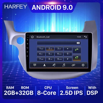 Harfey 2din Android 9.0 Araba Radyo 10.1 inç GPS Navigasyon Multimedya Oynatıcı için 2007 2008 2009-2013 Honda Fit Bluetooth ile