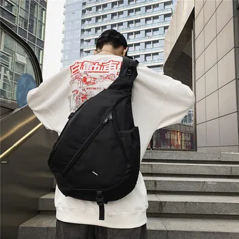 Hip-Hop Takım omuz çantası erkekler Moda Marka Büyük Kapasiteli Japon Kişilik Sokak Spor Göğüs Çantası omuzdan askili çanta 19