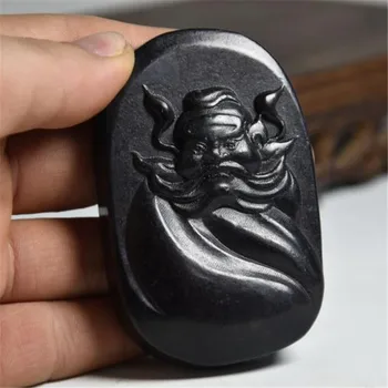 Hongshan kültür antika siyah demir göktaşı Zhong Kui exorcism kolye kolye zanaat heykeli 15