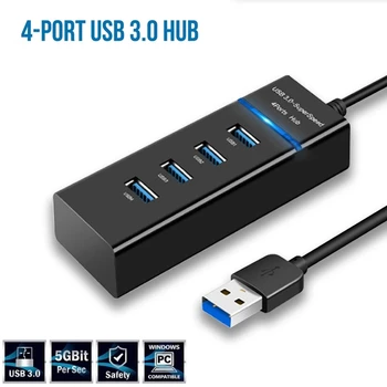 Hub Usb 5Gbps yüksek hızlı USB Hub 3 0 Çoklu Bağlantı Noktası pc bilgisayar Aksesuarları Yerleştirme İstasyonu Adaptörü 4-Port Hab Splitter 3.0 18