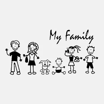 Ilginç Aile KK Annem Çocuk Bebek Kedi Köpek Pet Kapak Çizikler Araba Sticker Pvc 20 CM X 9.8 CM 8