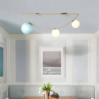 Iskandinav Modern Yarı Dairesel Cam Tavan Lambası Yemek Odası Yatak Odası Banyo Vestiyer Üçgen Dekoratif Aydınlatma Armatürü 15