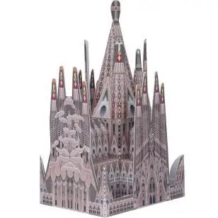 Ispanya Sagrada Familia Minyatür yapı kağıt modeli 3D kağıt modeli Ebeveyn-çocuk DIY Anaokulu el yapımı katlanır