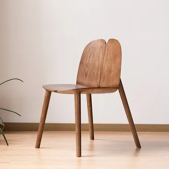 İskandinav Ev masif ahşap sandalye Tasarımcı Restoran Çalışma Yemek Sandalyesi Modern Minimalist Arkalığı Sandalye 19