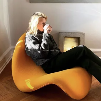 İskandinav Tasarımcı Tembel Kanepe Şezlong Ins Net Kırmızı Dil Kanepe Sandalye Post-modern Aile Yanı Modeli Odası yumurta sandalye kanepeler recliner 22