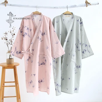 Japon Çift Pijama Kimono Hırka Geleneksel Setleri Kadın Erkek Elbise Kostüm Yukata Hırka Gecelik Bornoz Gecelik Takım Elbise 21