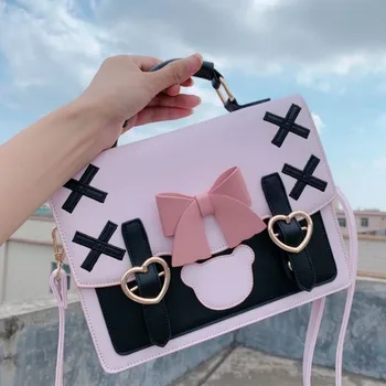 Jk Üniforma Çanta Kawaii Lolita Cosplay Çanta Büyük Kapasiteli postacı çantası Kadınlar İçin Japon Harajuku Tarzı el çantası 12