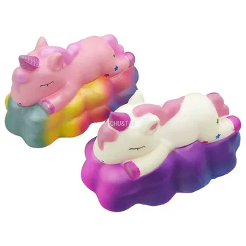 Jumbo Squishy Kawaii Unicorn Kek Yumuşak Çekim Sahne PU Squishies Yavaş Yükselen Stres Giderici Sıkmak için çocuk oyuncakları Hediye