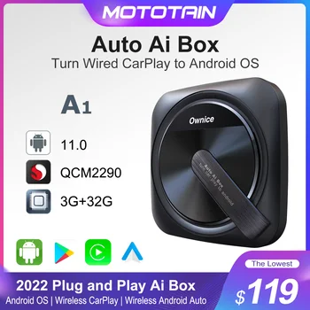 Kablosuz A1 CarPlay Aı Kutusu Android 11 Dongle Adaptörü Android Otomatik Akış Kutusu TV Netflix için Araba Audi Peugeot Nissan Mazda 21