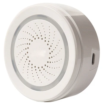 Kablosuz Akıllı 120DB Siren Ve Alarm Zili-Beyaz, çakarlı lamba, Uzaktan App Kontrolü Wıfı USB Siren 22