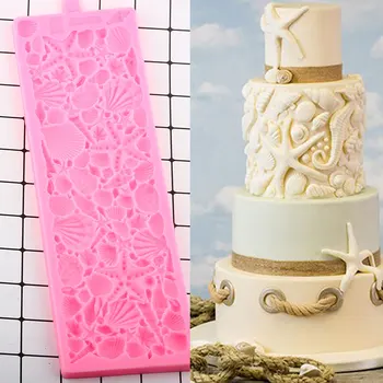 Kabukları Kabuklu Silikon Kek Sınır Fondan Kalıpları Düğün Doğum Günü Pastası Dekorasyon Araçları Kek Şeker Çikolata Gumpaste Kalıp 7
