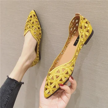 Kadın ayakkabısı Oymak Bahar Ve Yaz Moda Yeni Kore Versiyonu Çok Yönlü Giyen Sığ Ağız kadın Sandalet 20