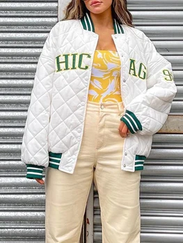 Kadın Beyzbol Ceket Parkas Gevşek Hip Hop Beyzbol Sokak Rahat Ceket Bayan Resmi Klasik Ceket İş Giysisi Sonbahar Kadın Ceket 10