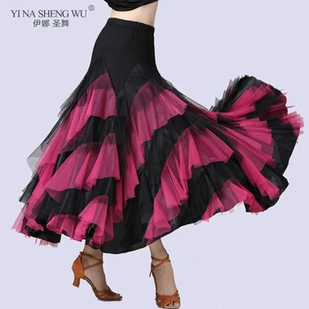 Kadın Dans Kostüm Flamenko Vals Balo Salonu dans eteği Klasik Rekabet Uygulama Katmanlı Büyük Salıncak İspanyol Etekler Yeni 16