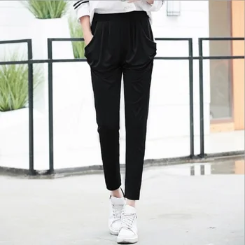 kadın joggers Kore versiyonu Harem orta bel yaz rahat giyim kadın gevşek dokuz noktalı pantolon