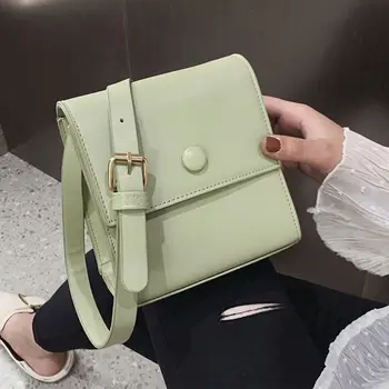 Kadın Kare Çanta PU deri omuz çantası Moda Yeni Tote Çanta Sevimli Küçük Çapraz vücut Çanta Çanta Rahat Açık postacı çantası 18