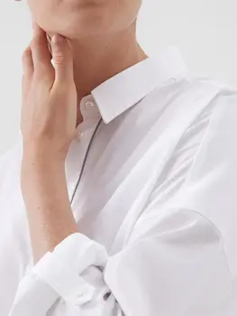 Kadın Parlak Boncuklu Gömlek Tek göğüslü Turn-Aşağı Yaka Uzun Kollu Üst Bayanlar Moda Bluz 2022 Erken Sonbahar Yeni 19