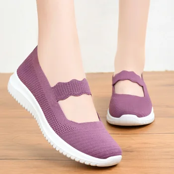 Kadın rahat ayakkabılar Moda Nefes Sinek Örgü Rahat Örgü kaymaz Hafif Koşu Sneakers Loafer'lar Sapatos Femininos 3