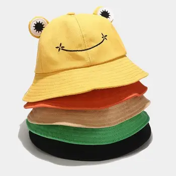Kadın yaz şapka kadınlar için panama çocuklar için yaz panama kurbağa kova şapka plaj tasarımcı şapka sevimli kap younster için