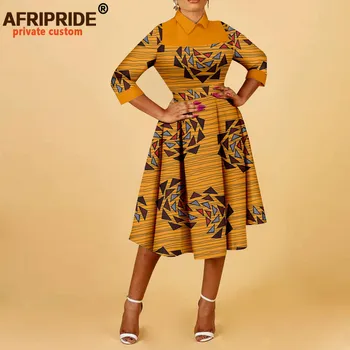 Kadınlar için afrika Baskı Elbiseler Dashiki Rahat Kıyafetler Yarım Kollu Zarif Moda Bir Çizgi elbise Midi Elbise Parti Kıyafetleri A2225032 20