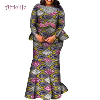 Kadınlar için Afrika Elbiseler Artı Boyutu Elbiseler Uzun Kollu Artı Boyutu Kadın Giyim 2022 Moda Pamuk 2
