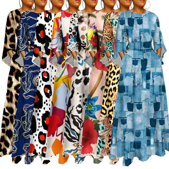 Kadınlar İçin Afrika Elbiseler 2023 İlkbahar Yaz Dashiki Elbise Afrika Giysi Moda Zarif Maxi Elbiseler Bayanlar Afrika Giyim 7