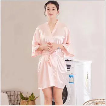 Kadınlar Seksi Sabahlık Yüksek Kaliteli Intimated Ipek Kimono Bornoz Pijama Kadın Iç Çamaşırı Gecelik Elbise 1