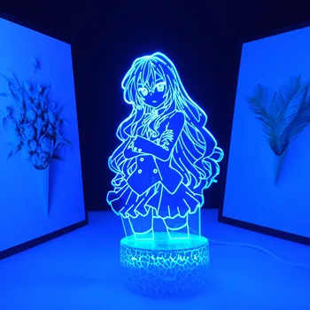 KAPLAN X EJDERHA ofis konferans odası masası 3D Lamba Anime Toradora Taiga Aisaka led ışık Çocuklar için Doğum Günü Hediyesi yatak odası dekoru Manga Gece Lambası 8