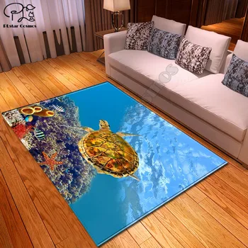 Kaplumbağa desen komik halı Kare Kaymaz Alan Kat Mat 3D Halı kaymaz Mat Yemek Odası Oturma Odası Yumuşak yatak odası halısı 7