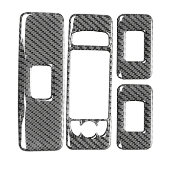 Kapı Pencere Asansör Anahtarı Paneli krom çerçeve Trim İç Aksesuarları Karbon Fiber Land Rover Discovery 2015-2019 için 9