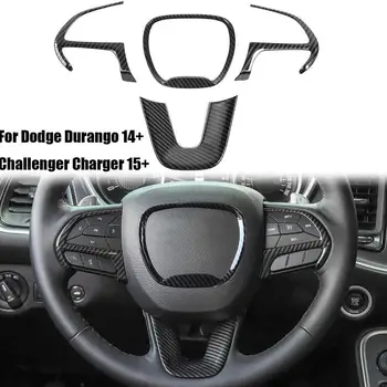 Karbon Fiber direksiyon ayar kapağı Dekor Trim Sticker Dodge Challenger Şarj Cihazı 2015 + İç Dekorasyon Aksesuarları 17