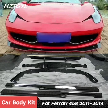 Karbon karbon fiber malzeme Ön ÖN TAMPON Arka Difüzör Spoiler Yan Etekler Ferrari 458 İçin Tuning 2011-2014 8