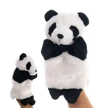 Karikatür Hayvan Panda Peluş el kuklaları Canlı Güzel Panda kukla Kukla Oyuncaklar Çocuklar İçin İyi Geceler Hikaye Anlatma 12