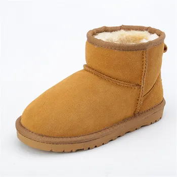 Klasik Kız Erkek Kış Kar Botları Sıcak Kış düz ayakkabı 2021 Yeni Varış Avustralya Çocuk 100 % Hakiki deri ayakkabı 3