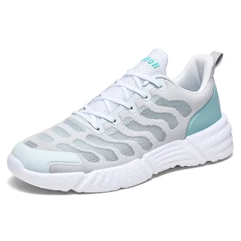 Koşu ayakkabıları Unisex nefes spor ayakkabı örgü dantel-up erkek ayakkabısı marka açık ışık moda platformu kadın spor Ayakkabı
