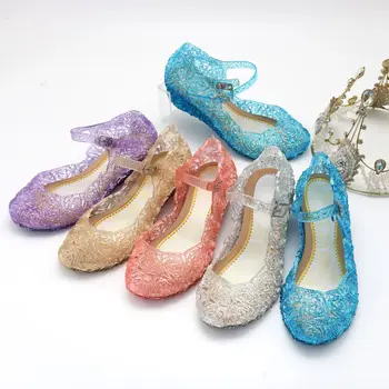 Kristal Sandalet Kız Prenses Jöle yüksek topuklu ayakkabılar Çocuk Cosplay Parti dans ayakkabısı Kama Kadın Performans Prop Ayakkabı 25-37 12