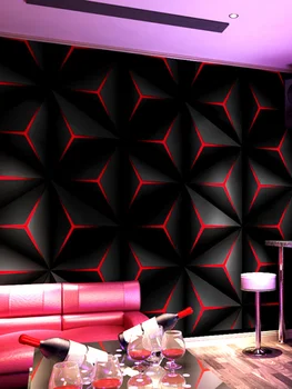 Ktv Duvar Kağıdı Salonu Flaş Wallcloth 3D Stereo Düzlem Geometrik Desenler Tema Kutusu Arka Plan Pape Duvar Kağıdı 3d 4